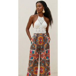 Peach Brand Women's Multicolor Vibrant Colors Cropped Pants  Sz L